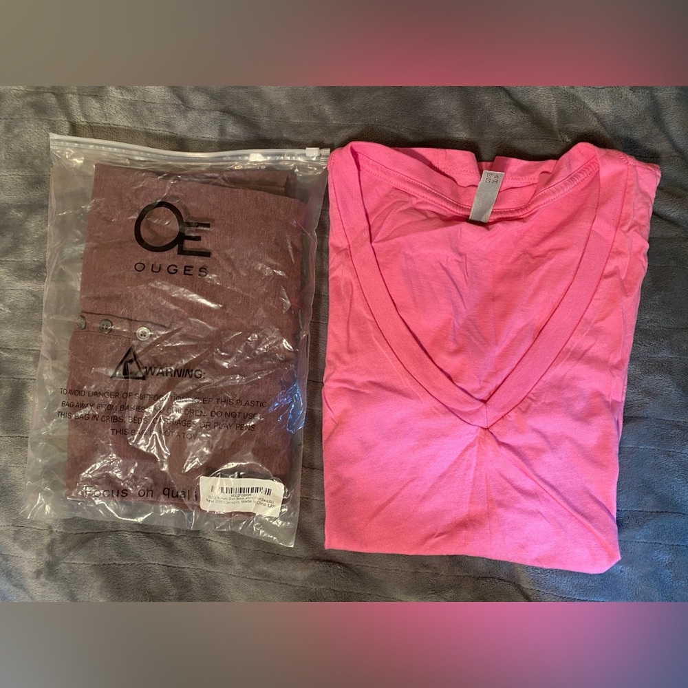 2-New women’s shirts (Size XXL-XL) Ouges & Next Level Apparel